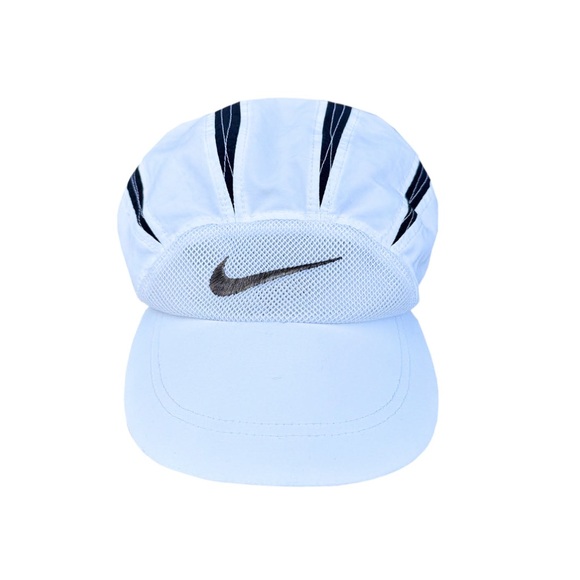 Vintage Nike Running White / Black Mesh Hat